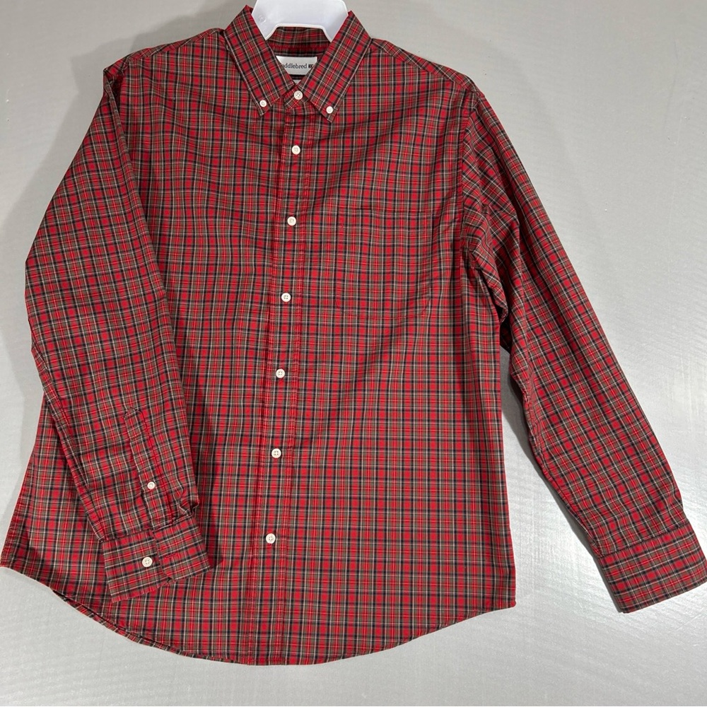 Saddlebred Shirt Mens Large Long Sleeve Button Down Red Oxford
